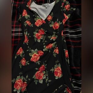 Floral Black Dress